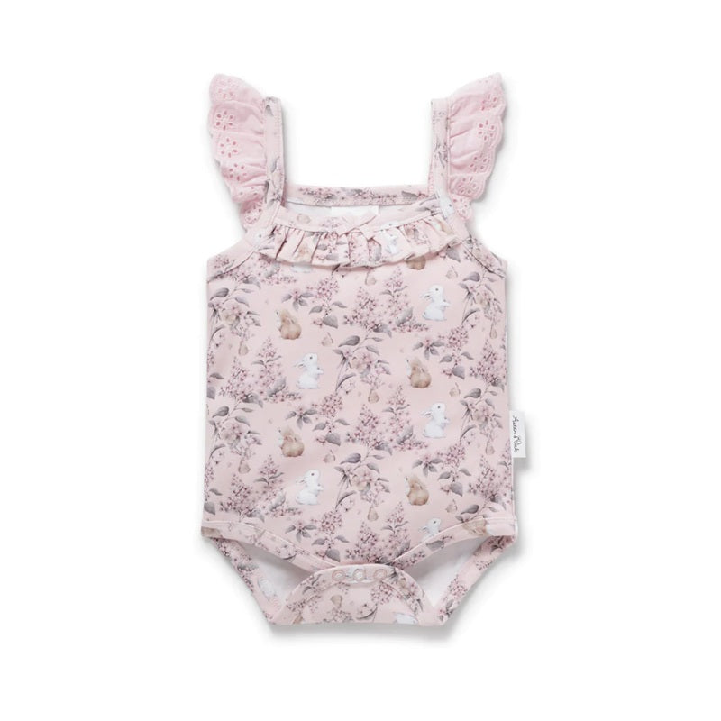 Aster & Oak Bunny Friends Singlet Onesie - Pink