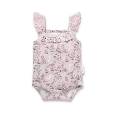 Aster & Oak Bunny Friends Singlet Onesie - Pink