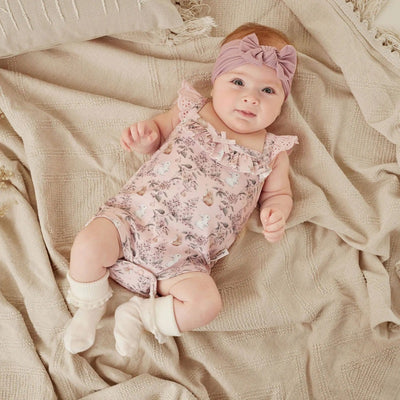Aster & Oak Bunny Friends Singlet Onesie - Pink