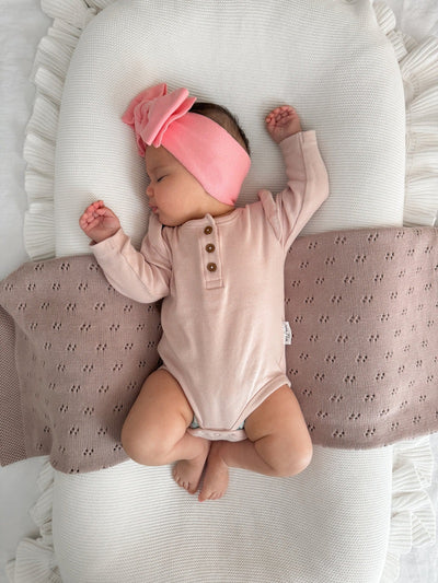 Aster & Oak Pale Pink Rib Onesie