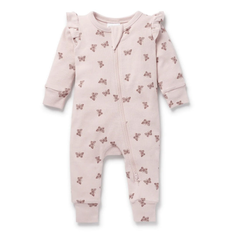 Aster & Oak Butterfly Rib Zip Romper