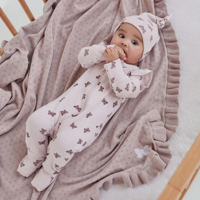 Aster & Oak Butterfly Rib Zip Romper