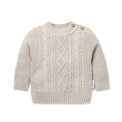 Aster & Oak Oat Cable Knit Jumper - Oatmeal