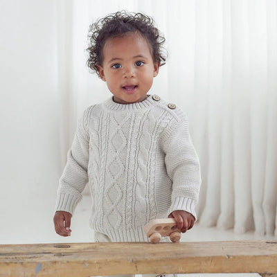 Aster & Oak Oat Cable Knit Jumper - Oatmeal