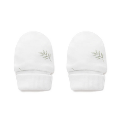  Aster & Oak Little Leaf Mittens - White