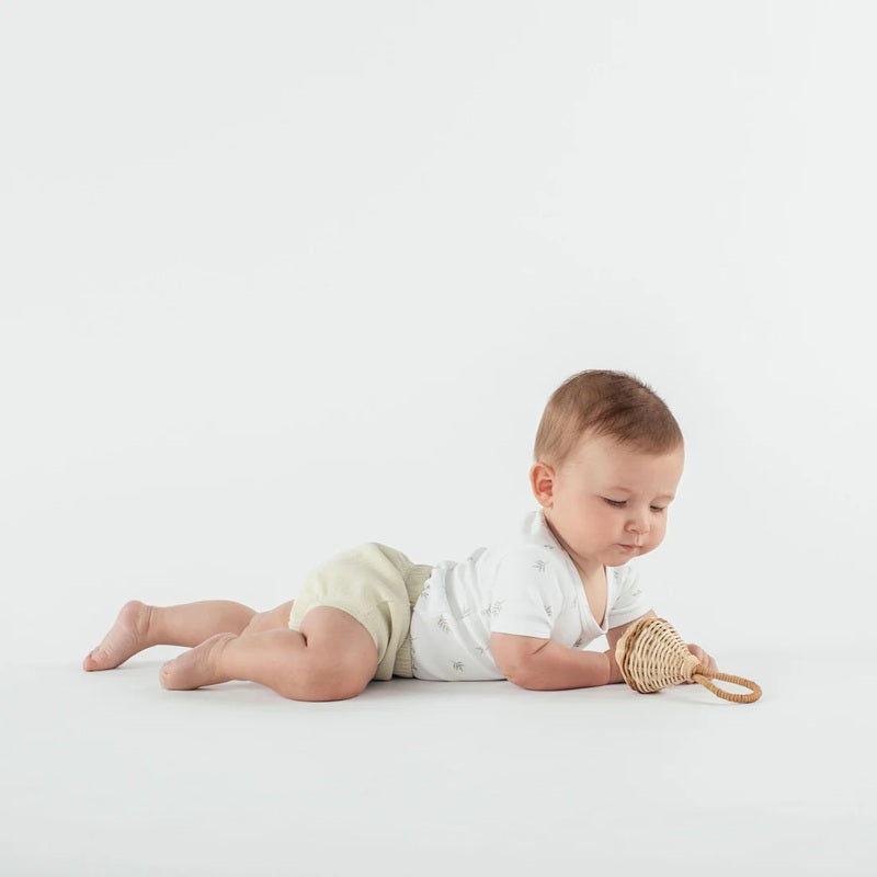 Aster & Oak Little Leaf AOP Onesie - White