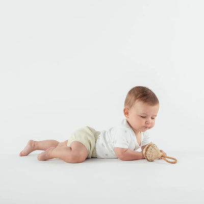 Aster & Oak Little Leaf AOP Onesie - White