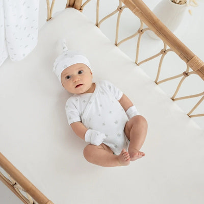 Aster & Oak Little Leaf Kimono Bodysuit - White