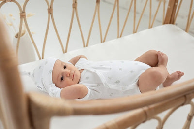 Aster & Oak Little Leaf Kimono Bodysuit - White