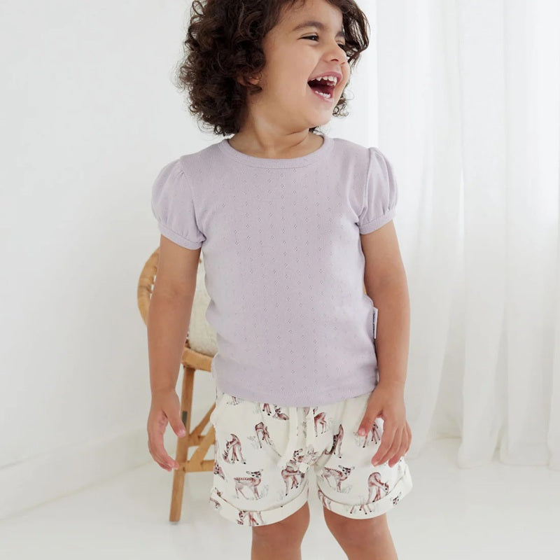 Aster & Oak Fawn Meadow Shorts - Natural
