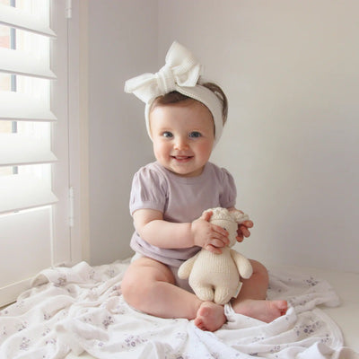 Aster & Oak Iris Pointelle Puff Sleeve Top - Lavender