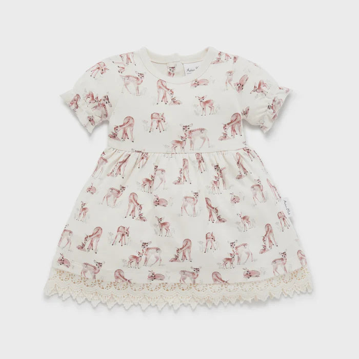 Aster & Oak Fawn Ruffle Dress - Natural