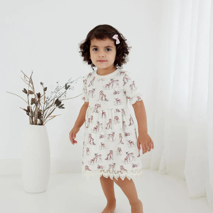 Aster & Oak Fawn Ruffle Dress - Natural