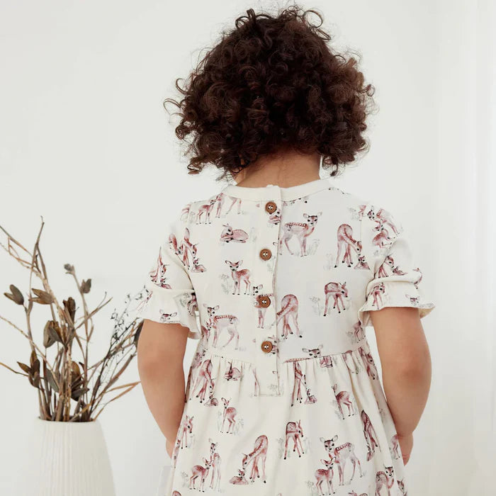 Aster & Oak Fawn Ruffle Dress - Natural