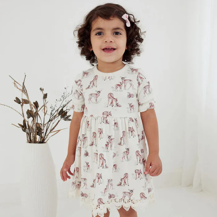 Aster & Oak Fawn Ruffle Dress - Natural