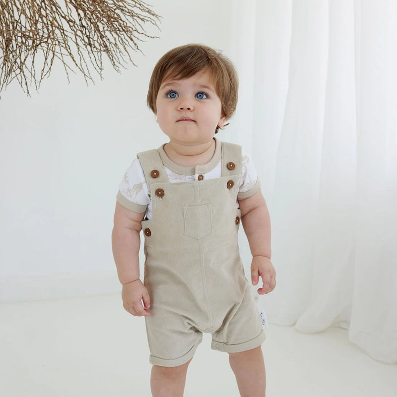 Aster & Oak Jungle AOP Henley Top - White