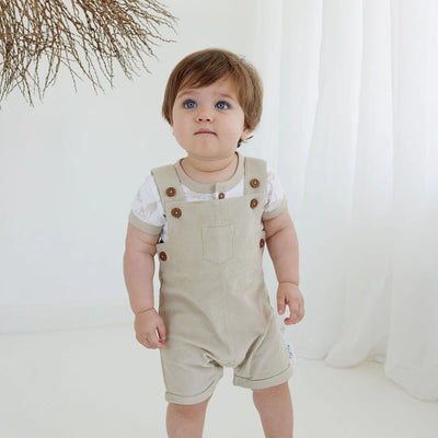 Aster & Oak Jungle AOP Henley Top - White