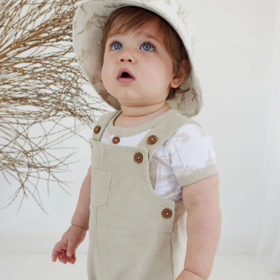 Aster & Oak Jungle AOP Henley Top - White