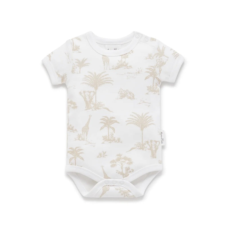 Aster & Oak Jungle AOP Onesie - White