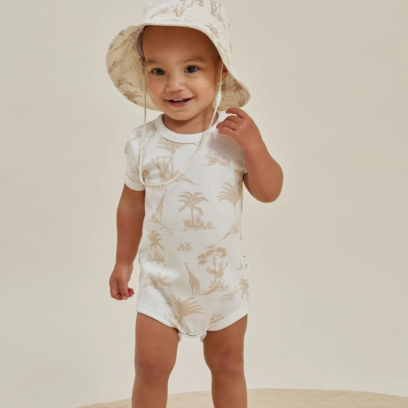 Aster & Oak Jungle AOP Onesie - White