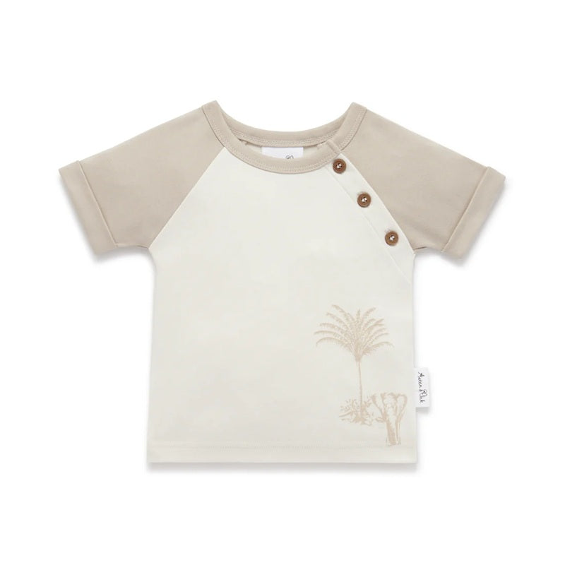 Aster & Oak Jungle Print Raglan Tee - White