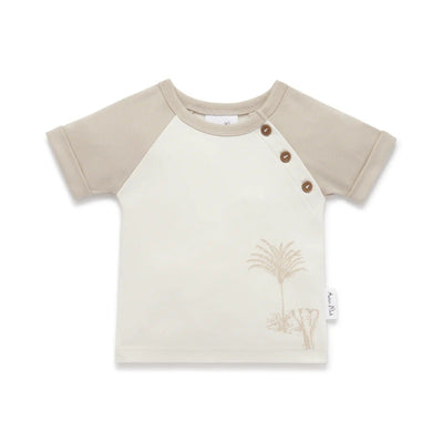 Aster & Oak Jungle Print Raglan Tee - White