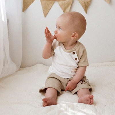 Aster & Oak Jungle Print Raglan Tee - White