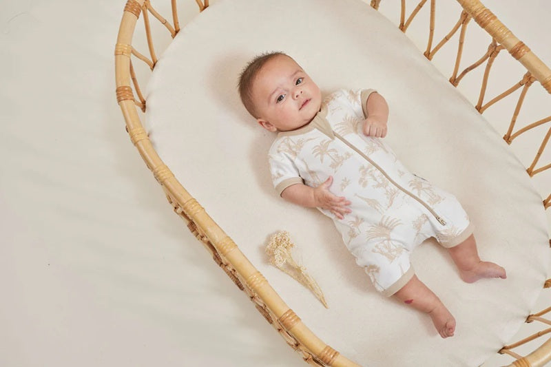 Aster & Oak Jungle Zip Romper - White