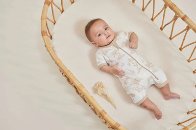 Aster & Oak Jungle Zip Romper - White