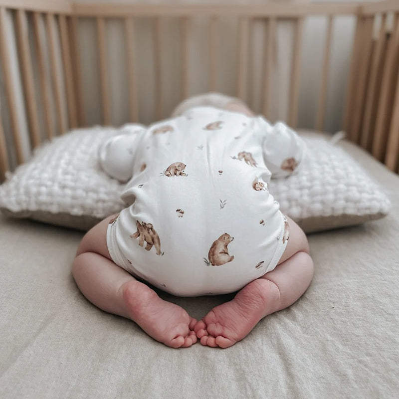 Aster & Oak Little Bear AOP Onesie - Natural
