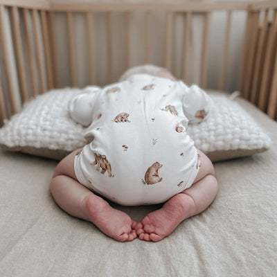Aster & Oak Little Bear AOP Onesie - Natural
