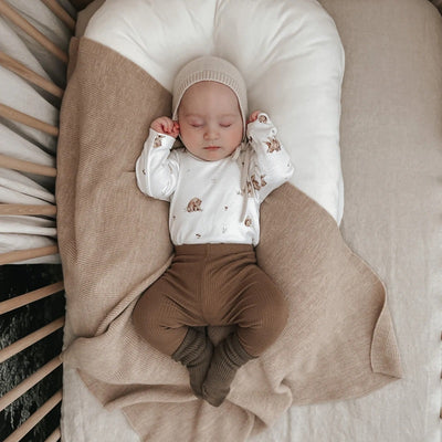 Aster & Oak Little Bear AOP Onesie - Natural