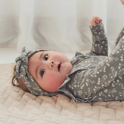 Aster & Oak Mia Floral Headband - Dark Sage