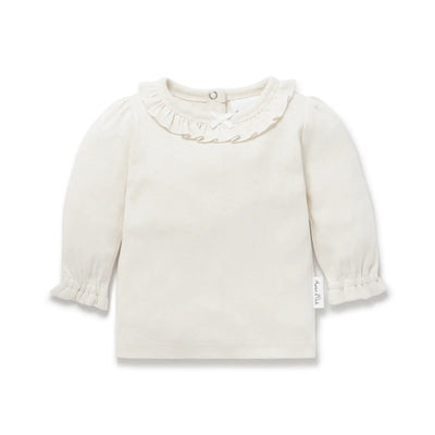 Aster & Oak Ivory Pointelle Long Sleeve Top - Ivory