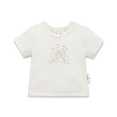 Aster & Oak Meerkat Print Rib Tee - Natural