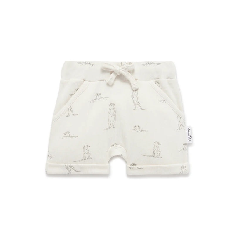 Aster & Oak Meerkat Rib Harem Shorts - Natural