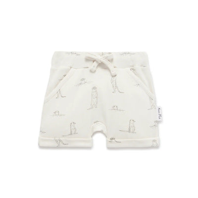 Aster & Oak Meerkat Rib Harem Shorts - Natural