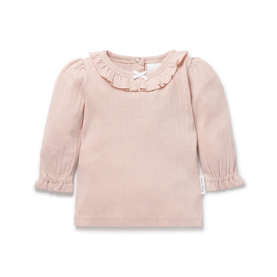 Aster & Oak Rose Blush Rib Long Sleeve Top - Rose