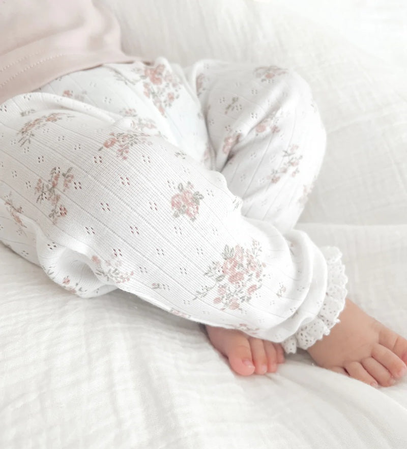 Aster & Oak Posie Floral Leggings - White