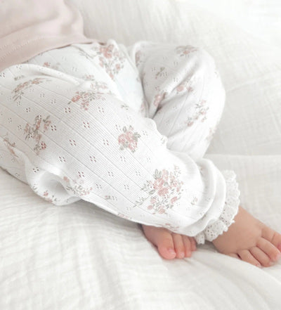 Aster & Oak Posie Floral Leggings - White