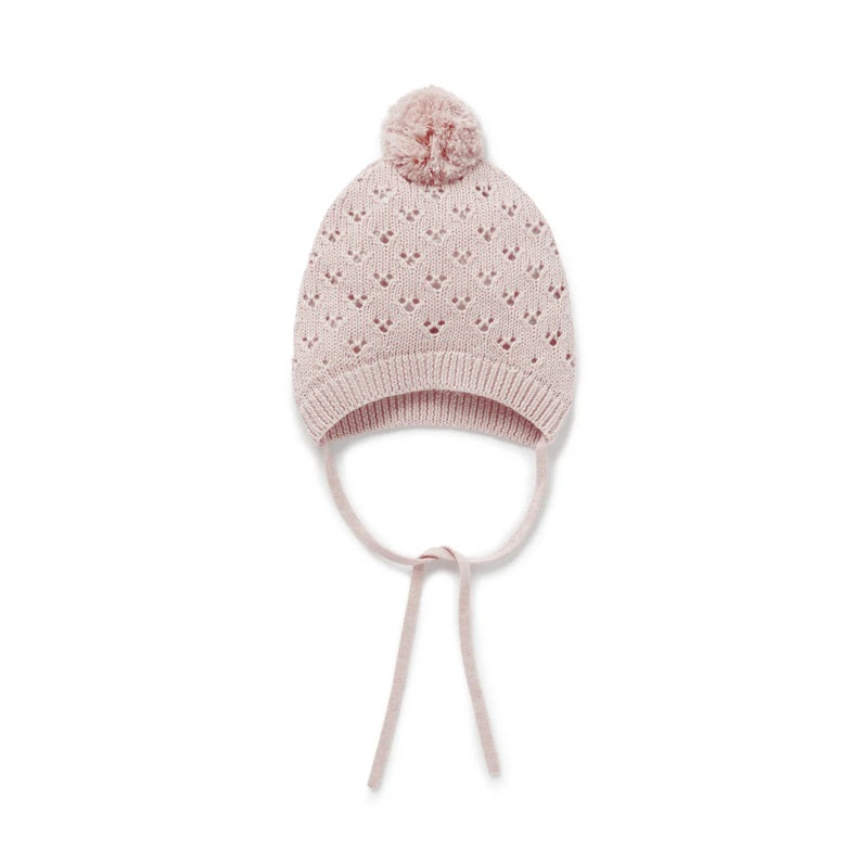 Aster & Oak Rose Blush Knit Bonnet - Rose