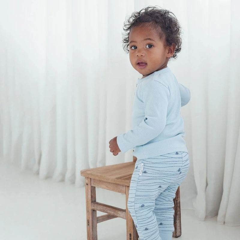 Aster & Oak Striped Seal Rib Legging - Blue