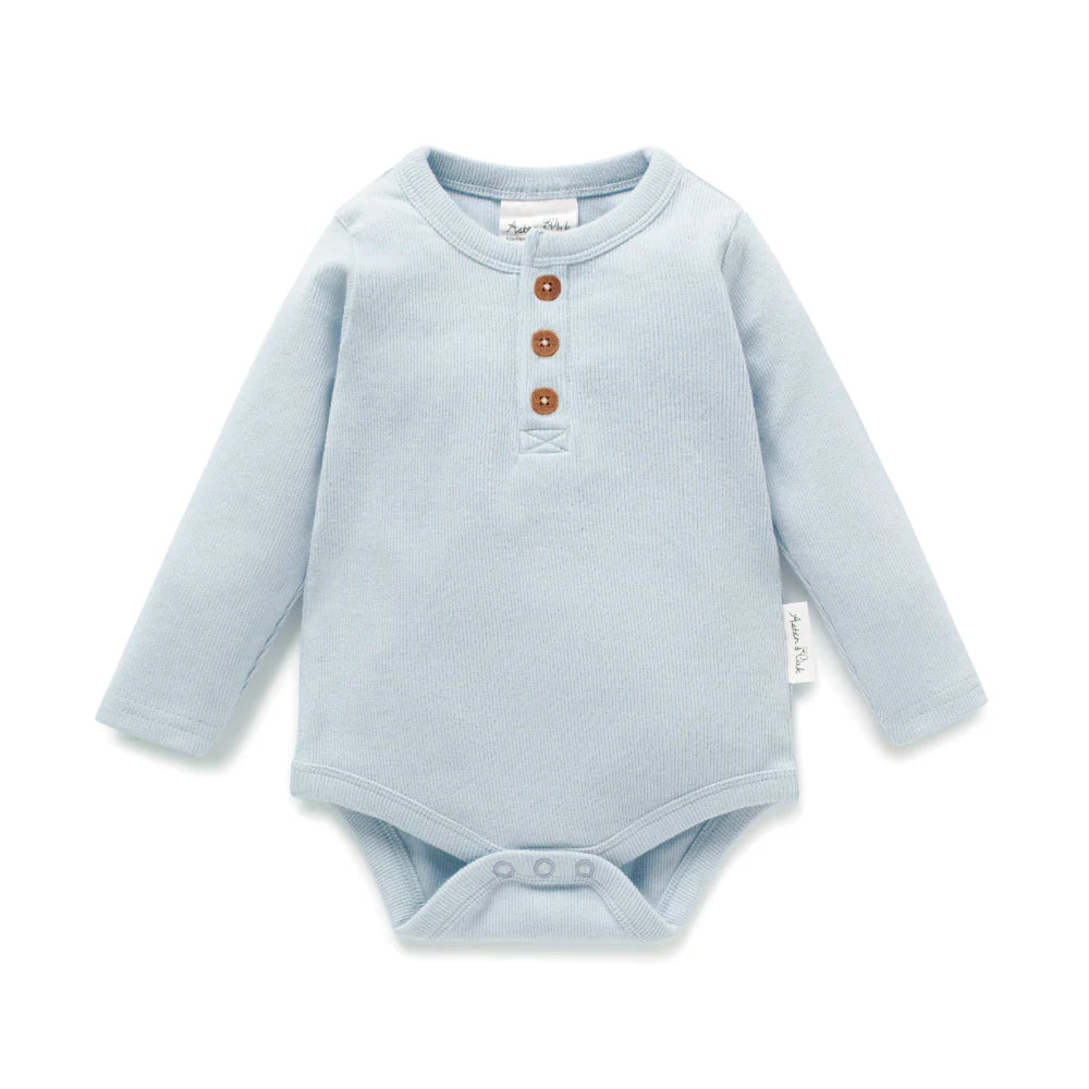 Aster & Oak Winter Sky Rib Onesie - Blue