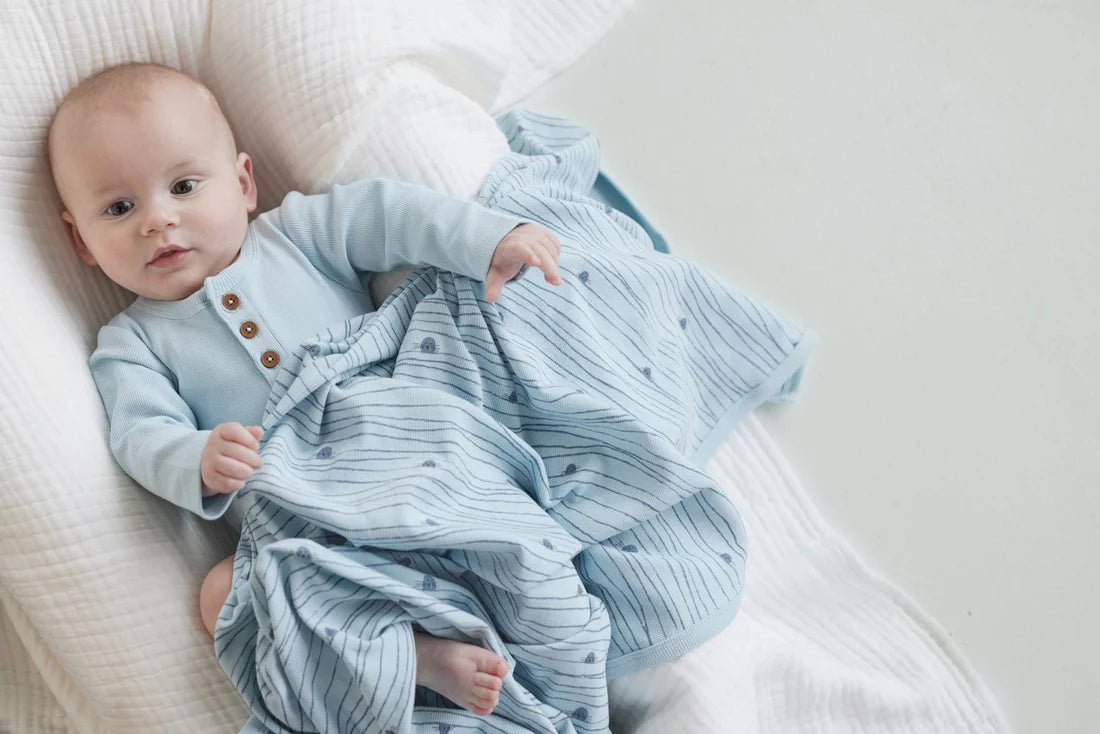 Aster & Oak Winter Sky Rib Onesie - Blue