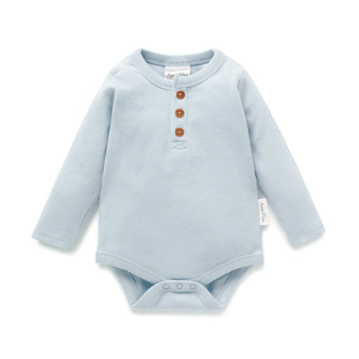 Aster & Oak Winter Sky Rib Onesie - Blue