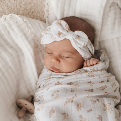 Aster & Oak  Sable Muslin Headband - White