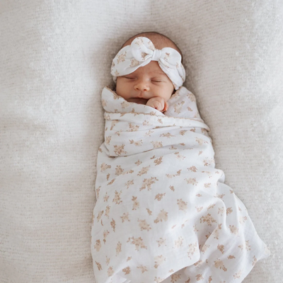 Aster & Oak  Sable Muslin Headband - White