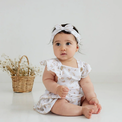Aster & Oak  Sable Muslin Headband - White