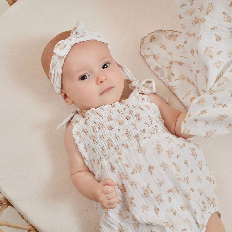 Aster & Oak  Sable Muslin Headband - White