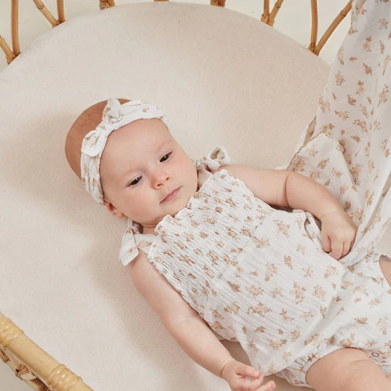 Aster & Oak  Sable Muslin Headband - White